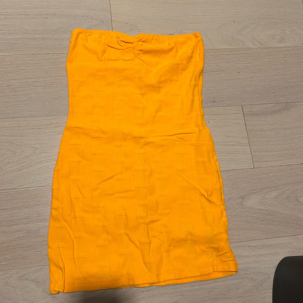 Vibrant Orange Strapless Dress